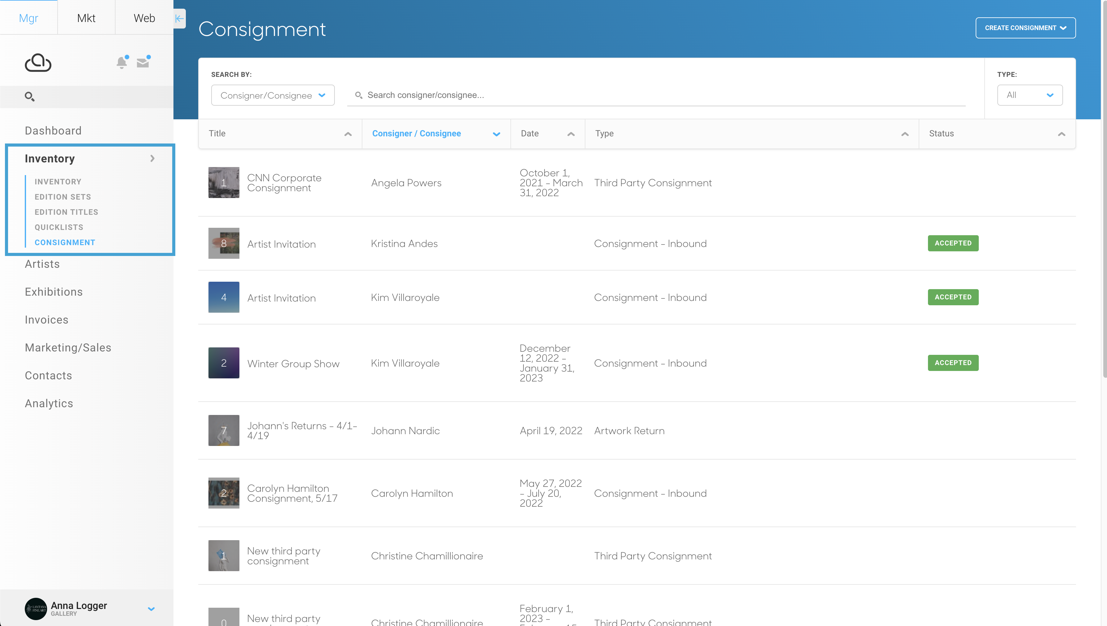 How to Create a Consignment List